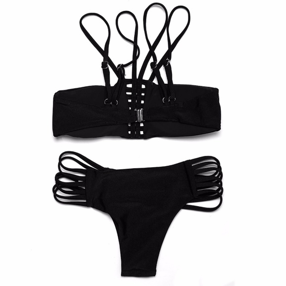 Sexy Black High Waist Swimsuit Halter Bikini NEW! - Picture 2 of 7
